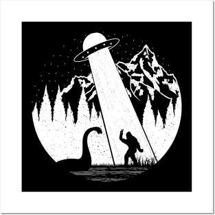 BIgfoot Ufo Abduction Loch Ness Monster Posters and Art